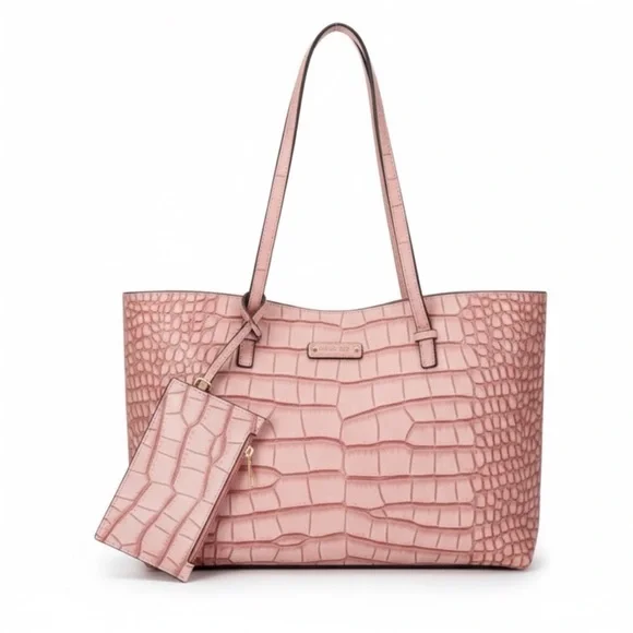De Vesi De L’AKour Pink Croc Tote Bag - Picture 5 of 11